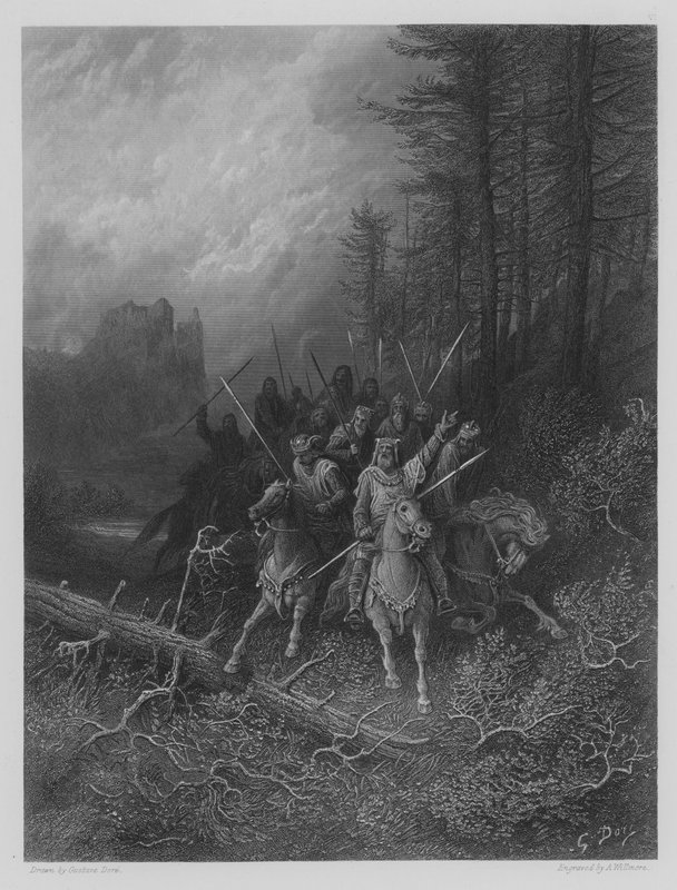 Knights framsteg av Gustave after Dore