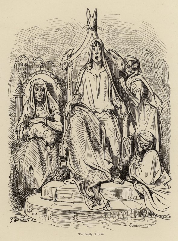 Familjen av rädsla av Gustave after Dore