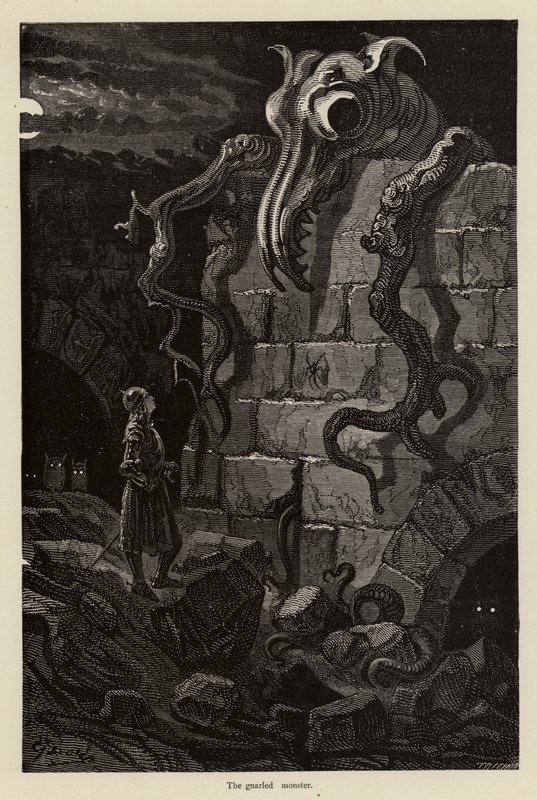 Det knotiga monstret av Gustave after Dore