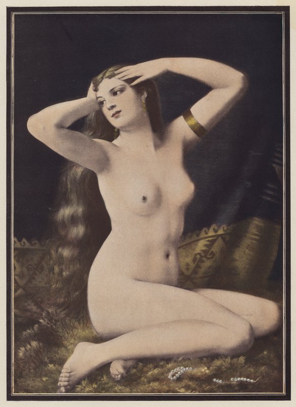 Sommarens nöjen (färg litho) av Gustave Henri Eugene Delhumeau