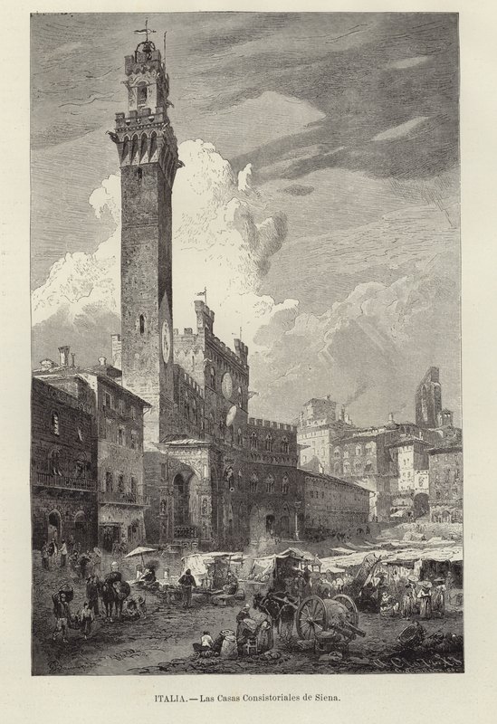 Rådhuset i Siena av Gustave Bauernfeind