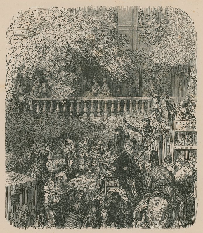 En scen av livet i London av Gustave Dore
