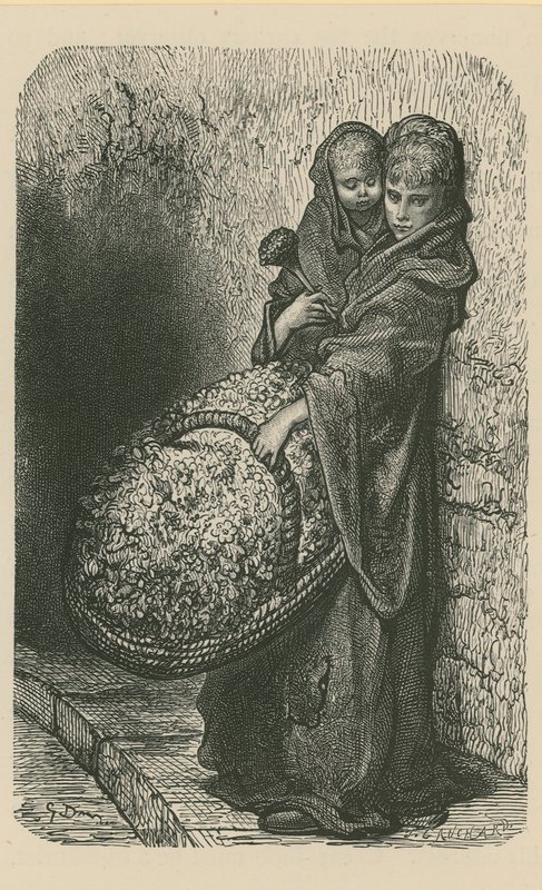 En kvinna som säljer blommor av Gustave Dore