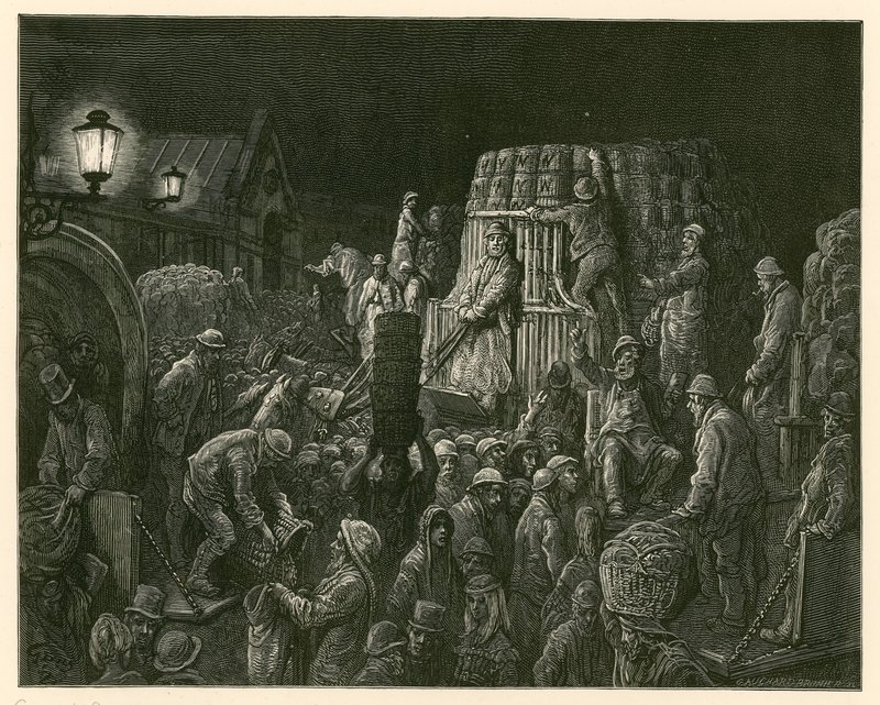 Covent Garden Market, London av Gustave Dore