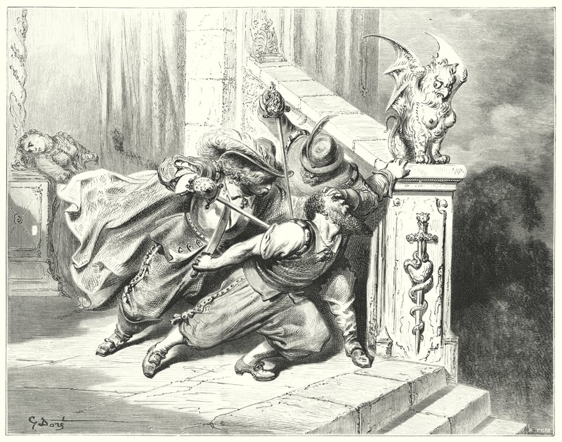 Det blå skägget; Blått skägg (gravyr) av Gustave Dore