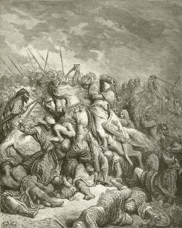Richard i slaget vid Arsur av Gustave Dore
