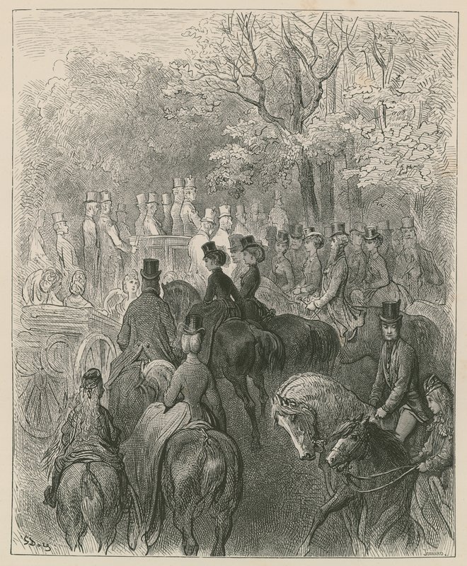 Rotten Row, Hyde Park, London av Gustave Dore