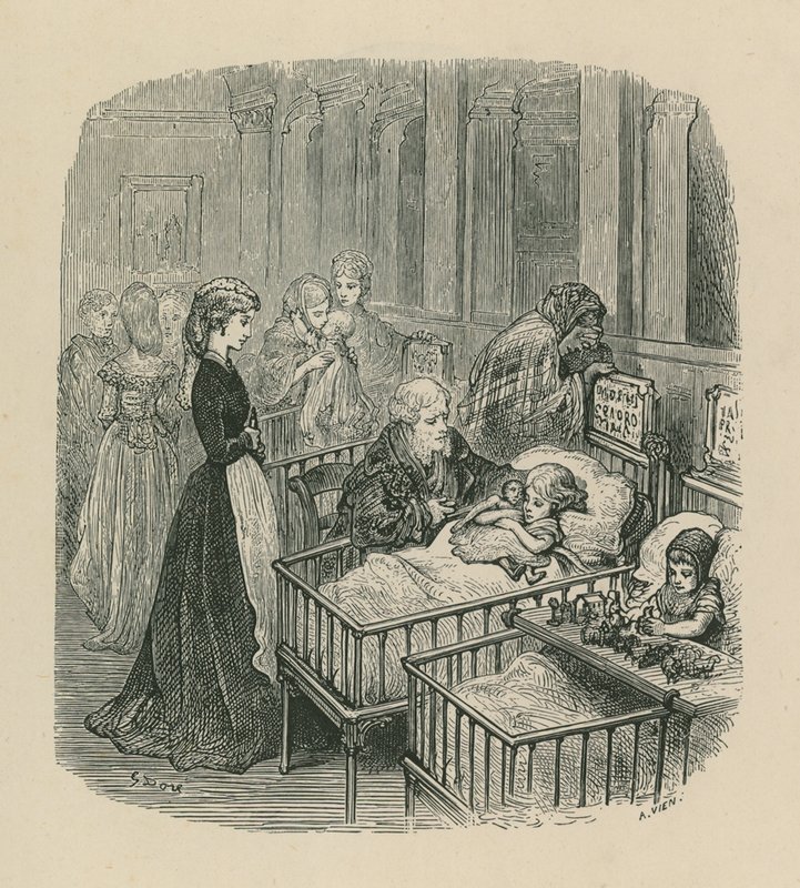 Scen från ett sjukhus i London av Gustave Dore