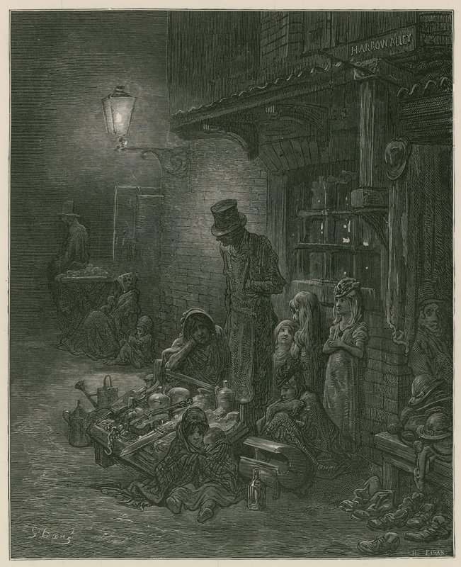 Slumkvarter i London av Gustave Dore