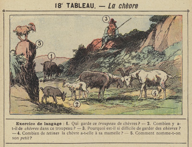La chevre (färg litho) av Gustave Fraipont