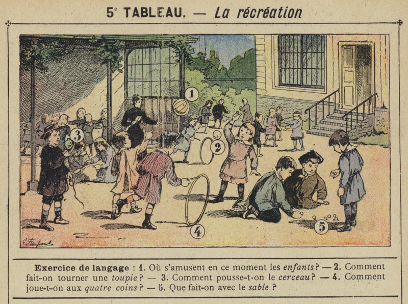 La rekreation (färg litho) av Gustave Fraipont