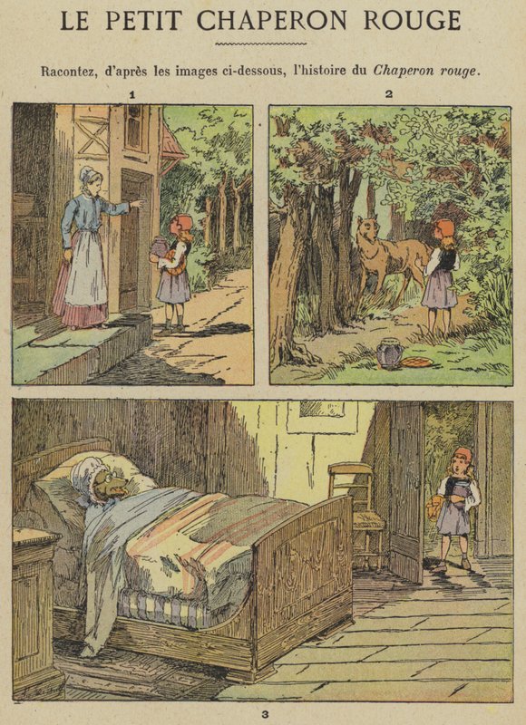 Rödluvan (färg litho) av Gustave Fraipont