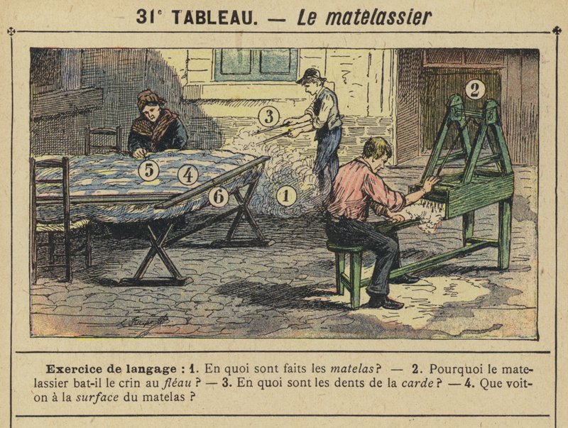 Matelassier (färg litho) av Gustave Fraipont
