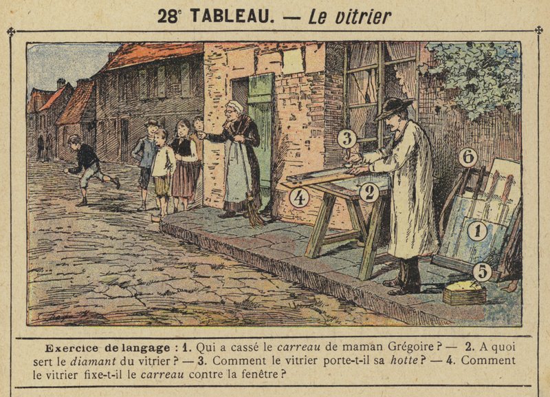 Glasmästaren (färg litho) av Gustave Fraipont