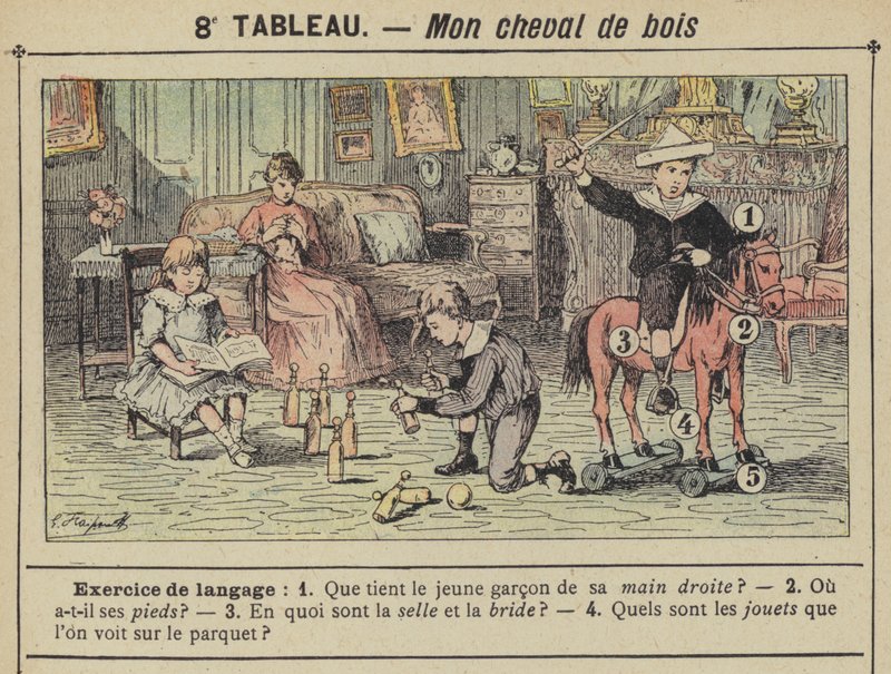 Min trähäst (färg litho) av Gustave Fraipont
