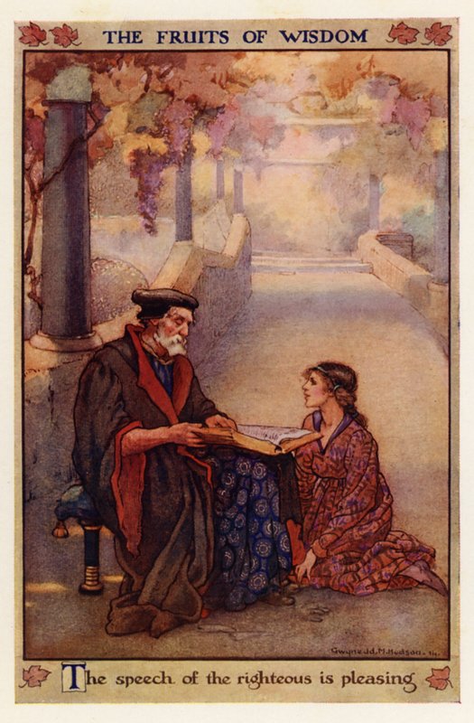 Visdomens frukter (färglitografi) av Gwynedd M. Hudson