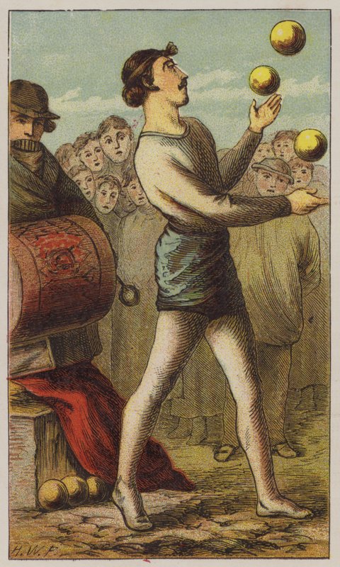 Akrobat (lito i färg) av H.W. (after) Petherick