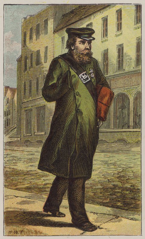Commissionaire (färg litho) av H.W. (after) Petherick