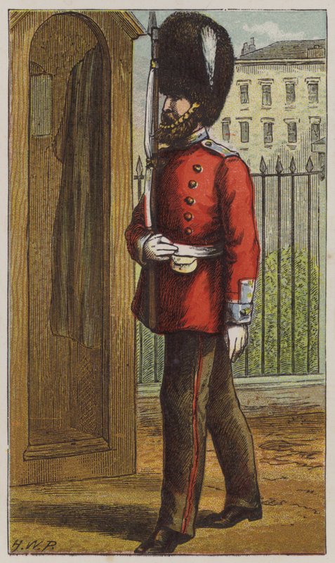Grenadier (färg litho) av H.W. (after) Petherick