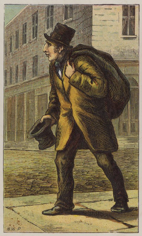 Old Clothesman (färg litho) av H.W. (after) Petherick