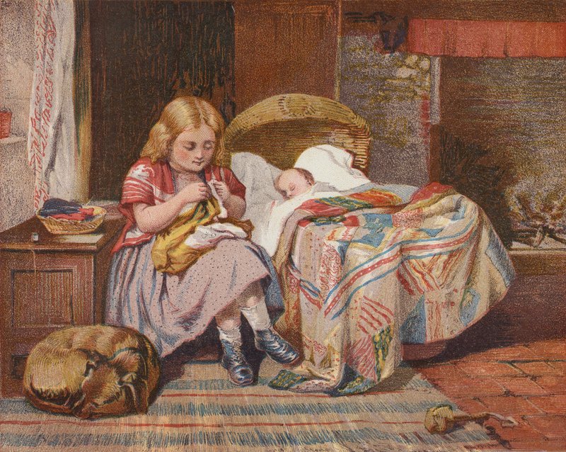 Mors hjälp (färglitografi) av H. Garland