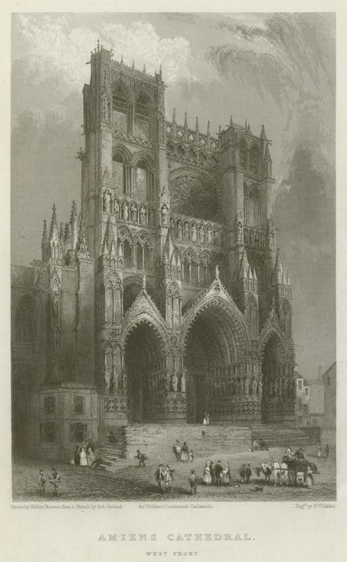 Amiens katedral, västra fronten av Hablot Knight Browne
