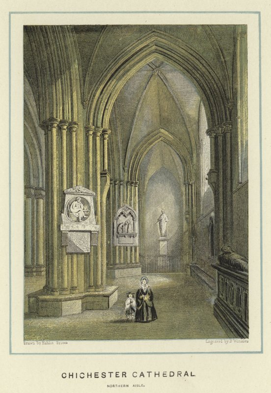 Chichester Cathedral, norra gången av Hablot Knight Browne