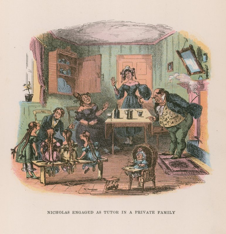 Illustration för Nicholas Nickleby av Hablot Knight Browne