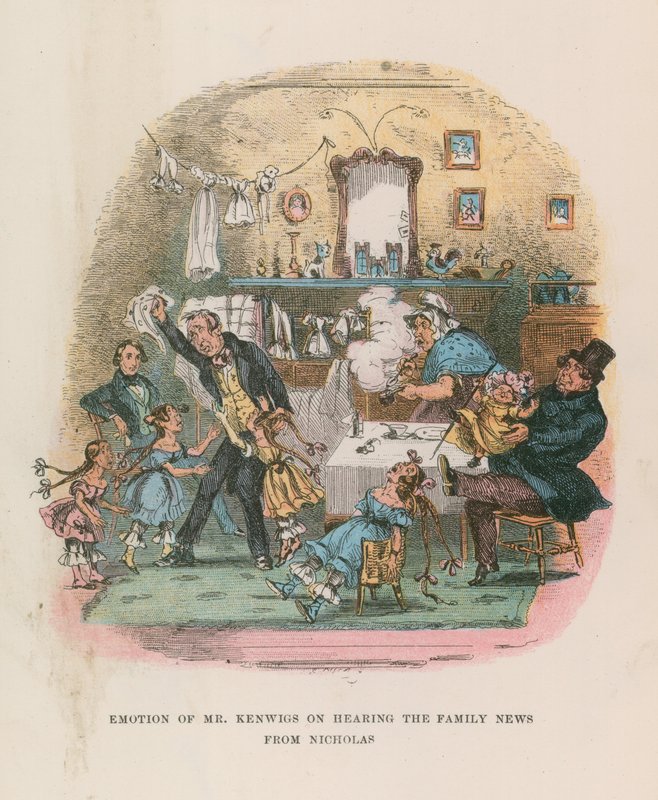 Illustration till Nicholas Nickleby av Hablot Knight Browne