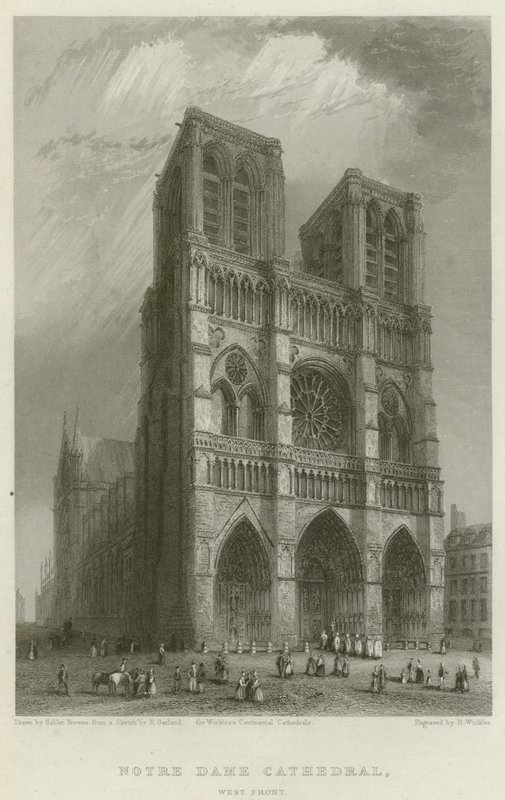 Notre Dame-katedralen, västra fronten av Hablot Knight Browne