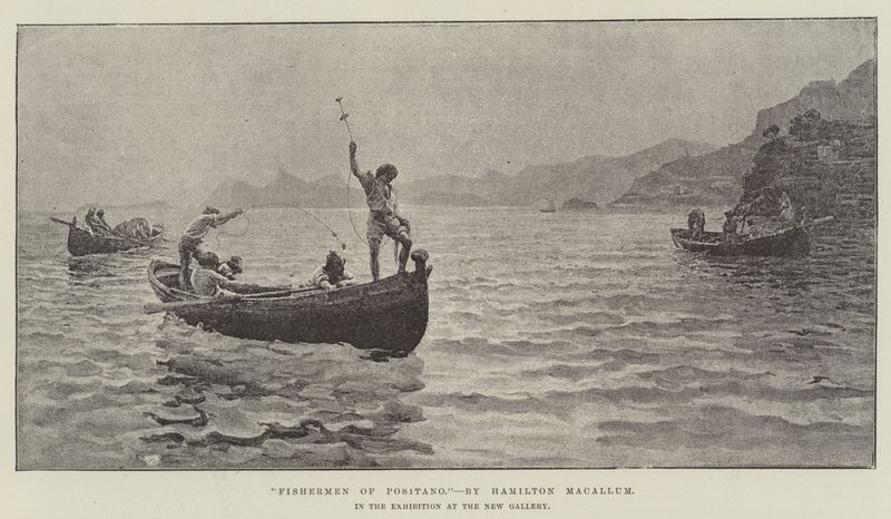 Fisherman of Positano, i utställningen på New Gallery av Hamilton Macallum