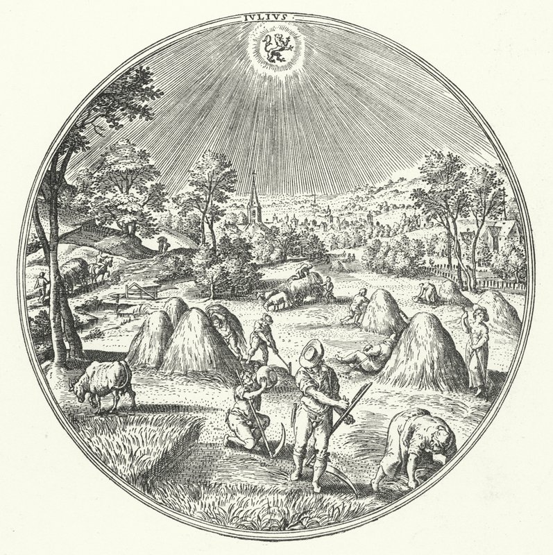 juli (gravyr) av Hans (after) Bol