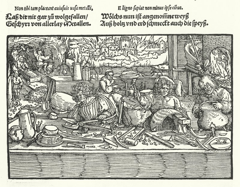 Kopparsmeden (gravyr) av Hans (after) Burgkmair