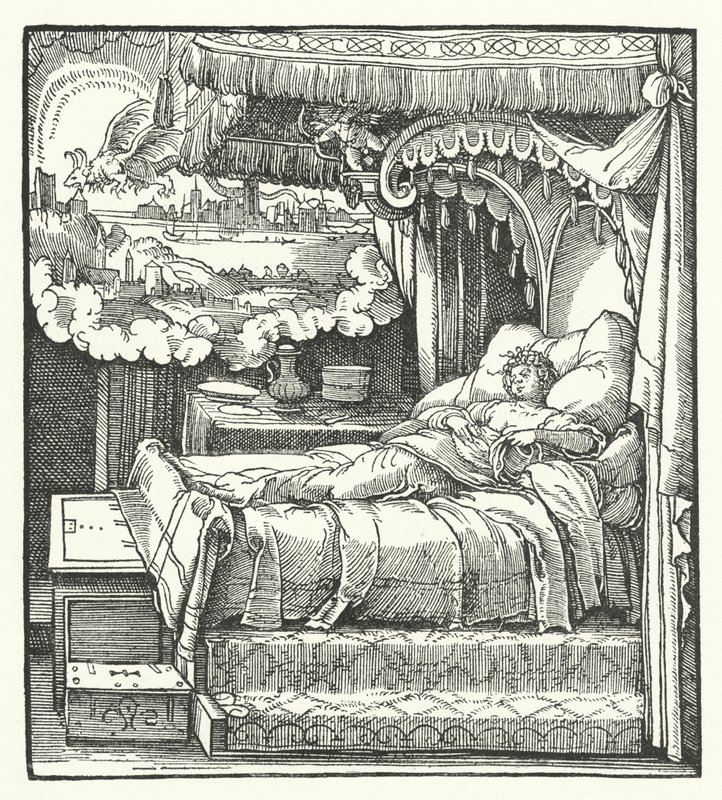 Sibyllans vision (gravyr) av Hans (after) Burgkmair