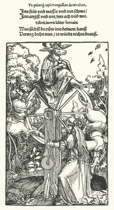 Lyckohjulet (gravyr) av Hans (after) Burgkmair