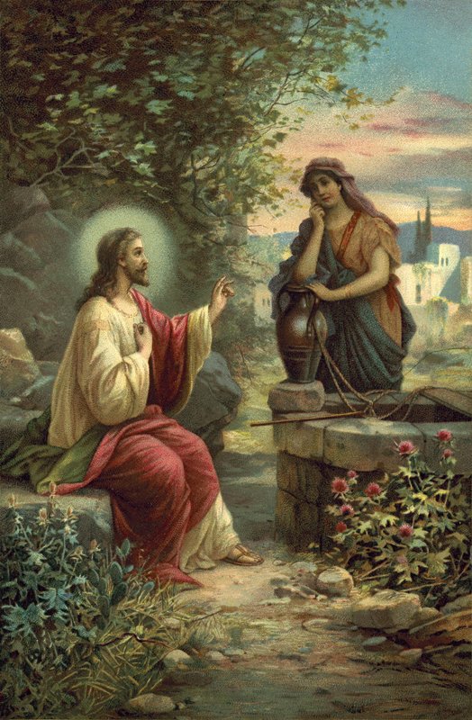 Kristus och Samariens kvinna av Hans Zatzka