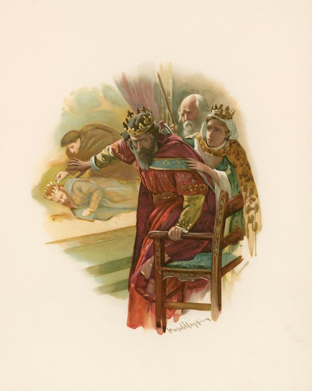 Hamlet - scenen för pjäsen av Harold Copping