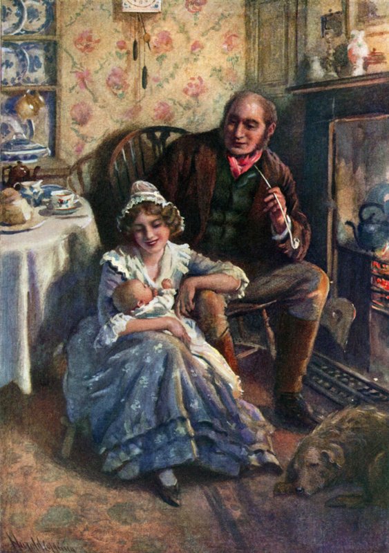John and Dot Peerybingle (lito i färg) av Harold Copping