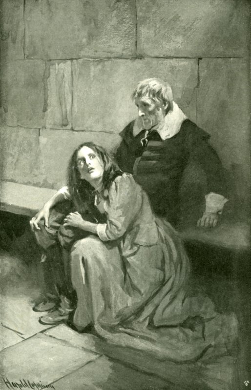 Mr Despondency och hans dotter mycket rädda av Harold Copping