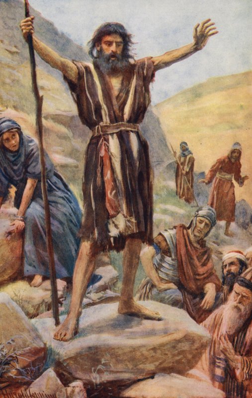 Nya testamentet: Johannes Döparen (färglitografi) av Harold Copping