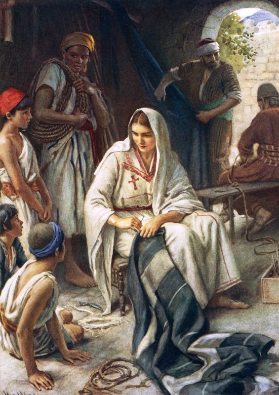 Priscilla (färg litho) av Harold Copping