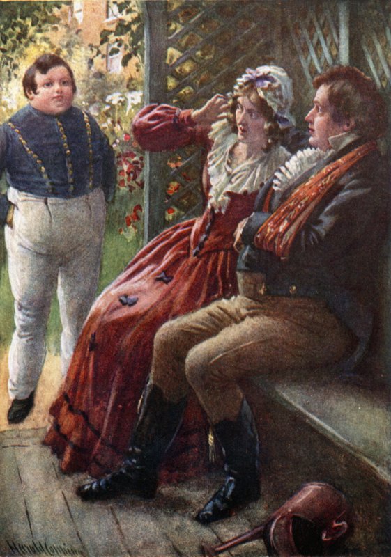 The Fat Boy Awake (färg litho) av Harold Copping