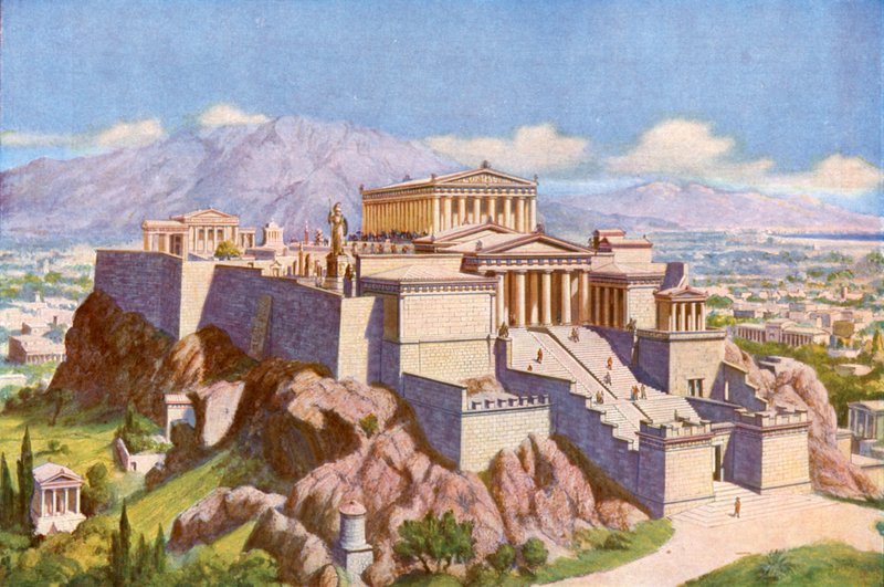 Den atenska Akropolis från väst av Harold Oakley