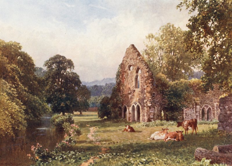 Waverley Abbey, nära Farnham (färglitografi) av Harold Sutton Palmer