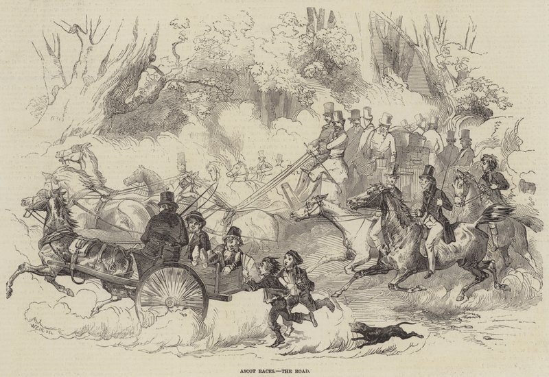 Ascot Races, the Road av Harrison William Weir