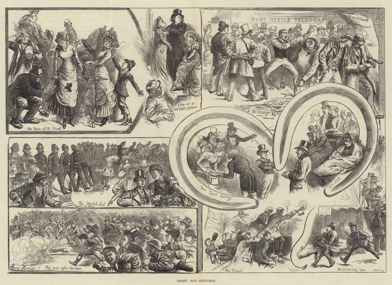 Skisser från Derby Day av Harry Furniss