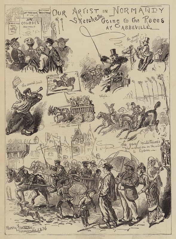 Vår konstnär i Normandie, går till kapplöpningen i Abbeville av Harry Furniss