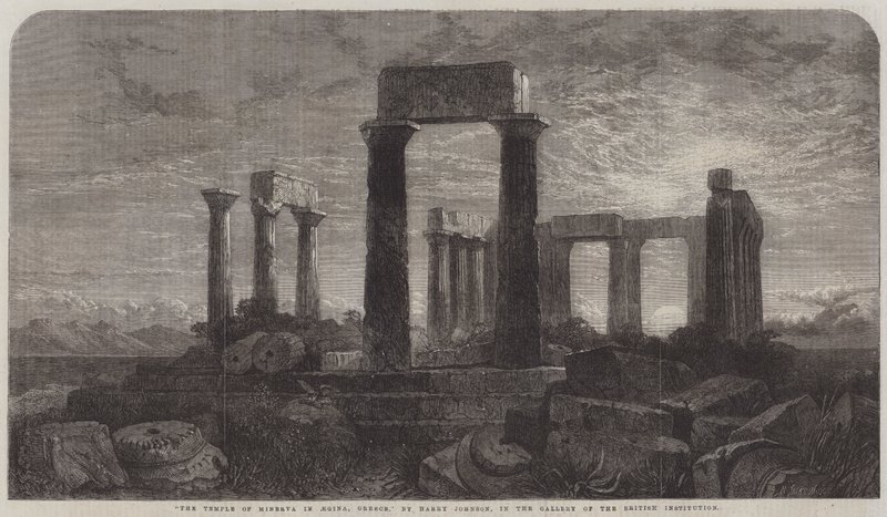 Minervas tempel i Aegina, Grekland av Harry John Johnson
