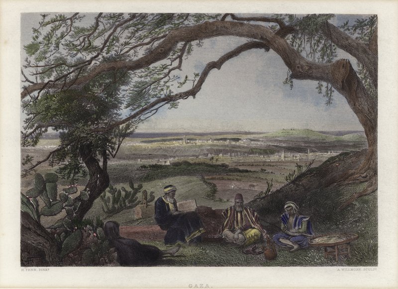 Gaza (färgad gravyr) av Harry (after) Fenn