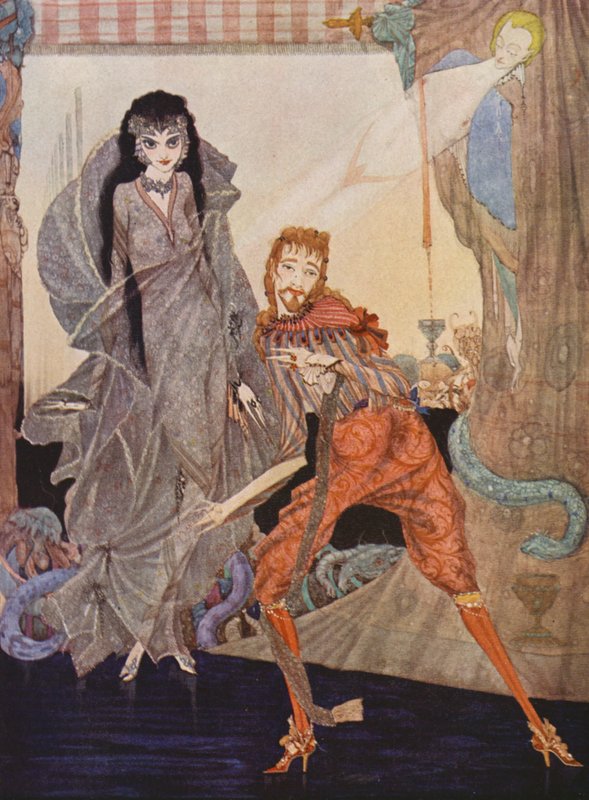 Edgar Allan Poe: Ligeia (färglitografi) av Harry Clarke